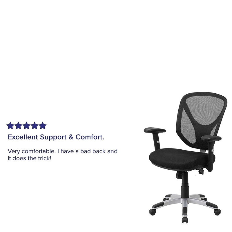 Flash Furniture Swivel Office Chair in Black