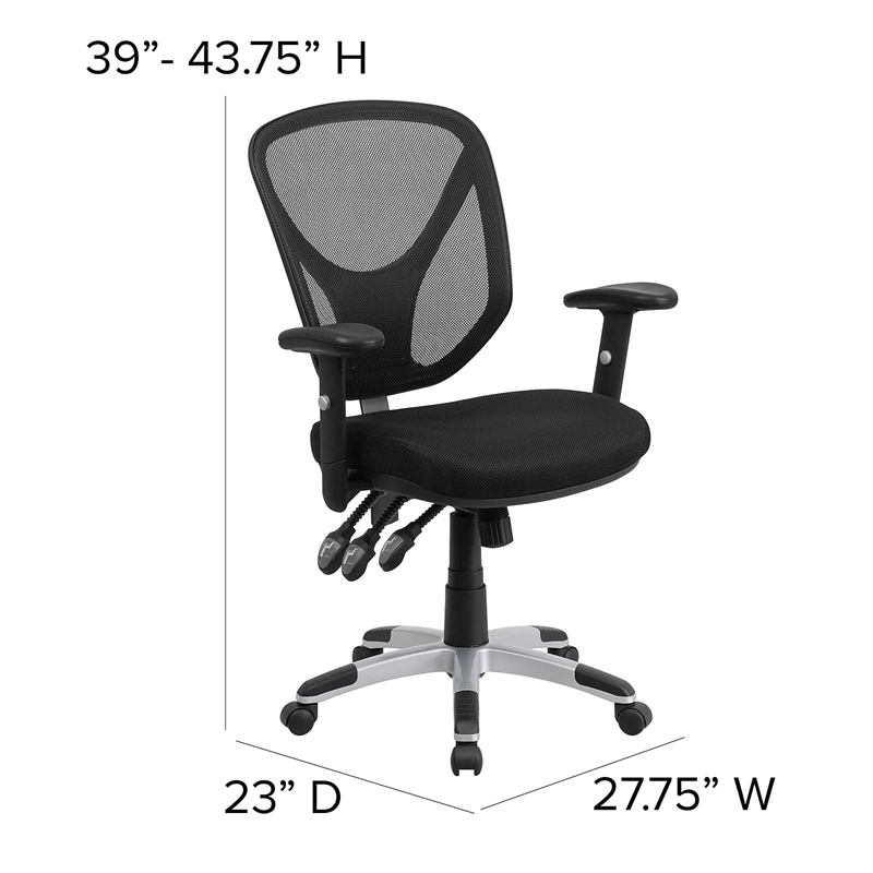 Flash Furniture Swivel Office Chair in Black