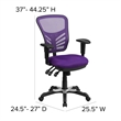 Flash Furniture Nicholas Mid-Back Purple Mesh Multifunction Office Chair