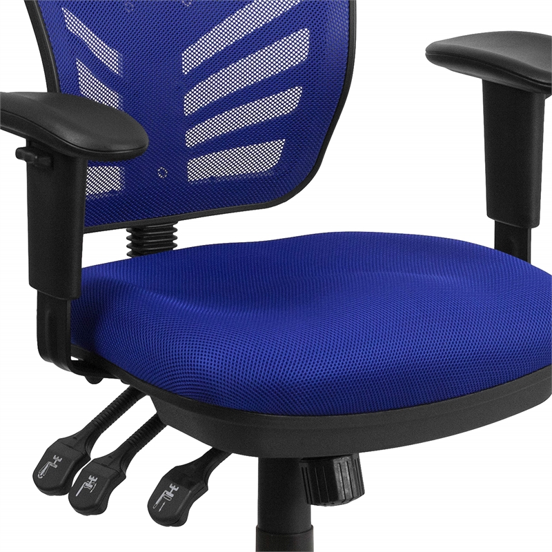 Flash Furniture Nicholas Mid-Back Blue Mesh Multifunction Office Chair