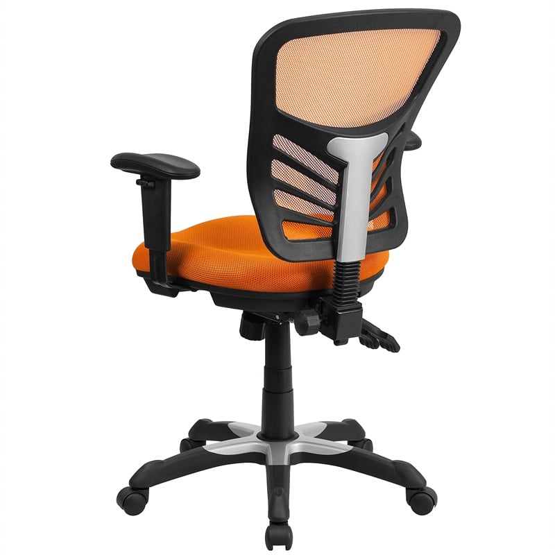 Flash Furniture Nicholas Mid-Back Orange Mesh Multifunction Office Chair