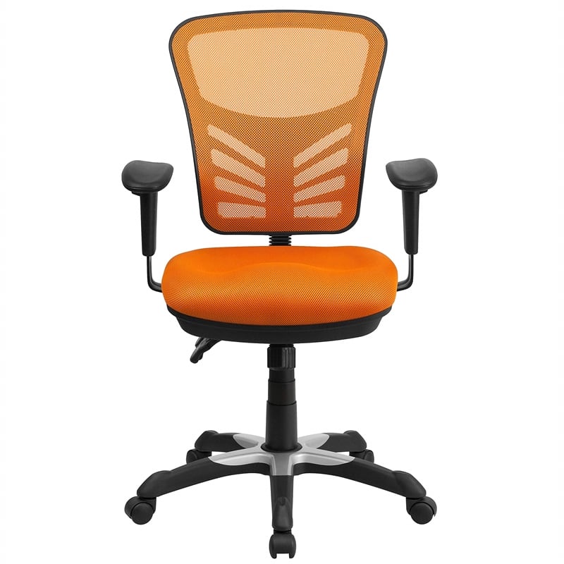 Flash Furniture Nicholas Mid-Back Orange Mesh Multifunction Office Chair