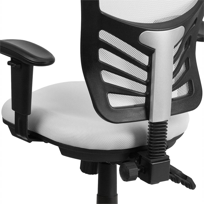 Flash Furniture Nicholas Mid Back Mesh Swivel Office Chair in White