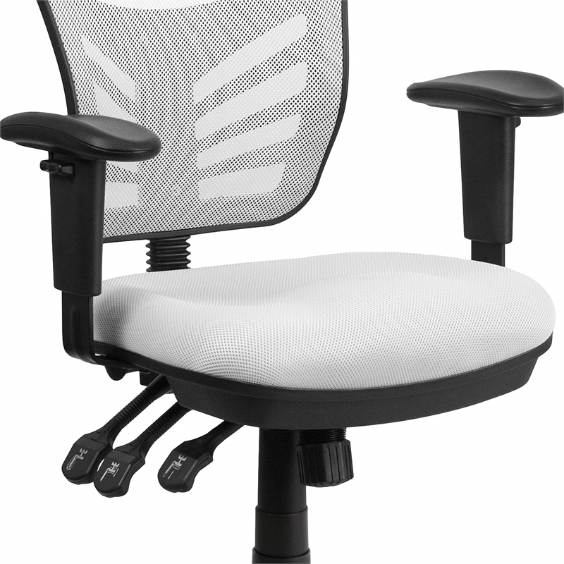 Flash Furniture Nicholas Mid Back Mesh Swivel Office Chair in White
