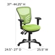 Flash Furniture Nicholas Mid-Back Green Mesh Multifunction Office Chair