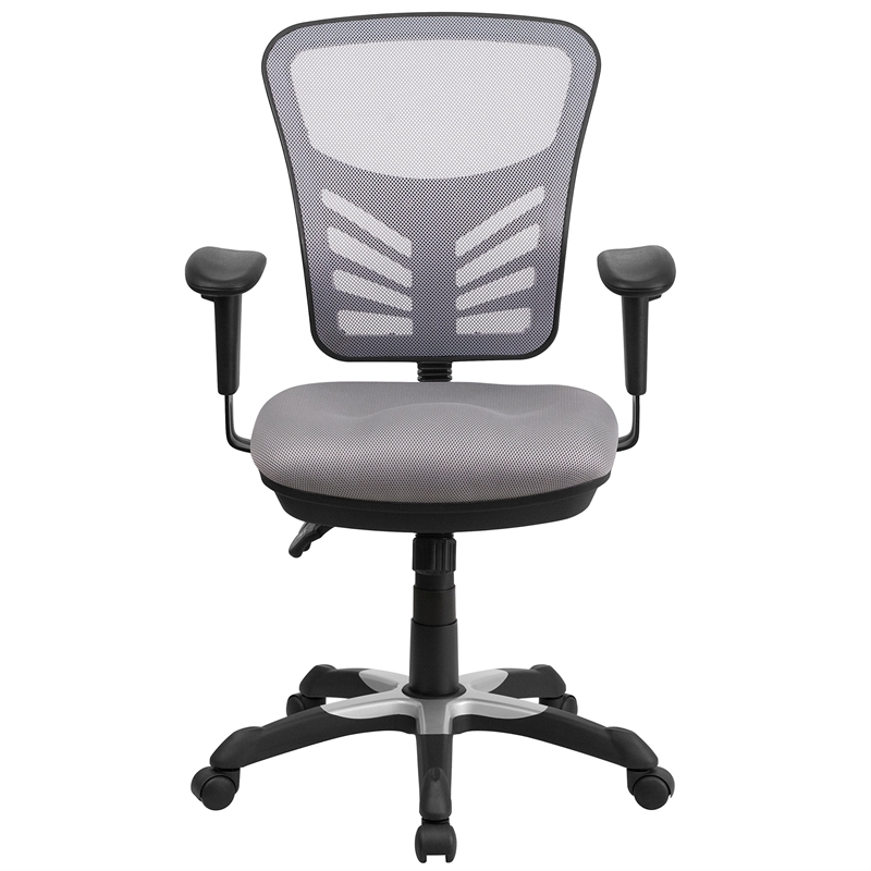 Flash Furniture Nicholas Mid Back Mesh Swivel Office Chair in Gray