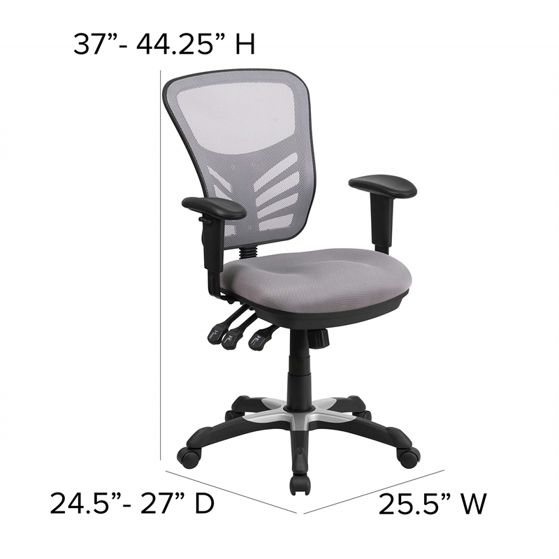 Flash Furniture Nicholas Mid Back Mesh Swivel Office Chair in Gray