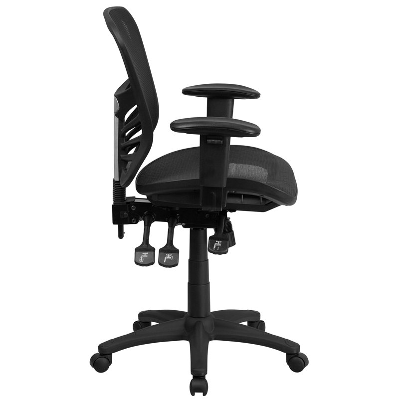 Flash Furniture Mid Back Mesh Swivel Office Chair in Black