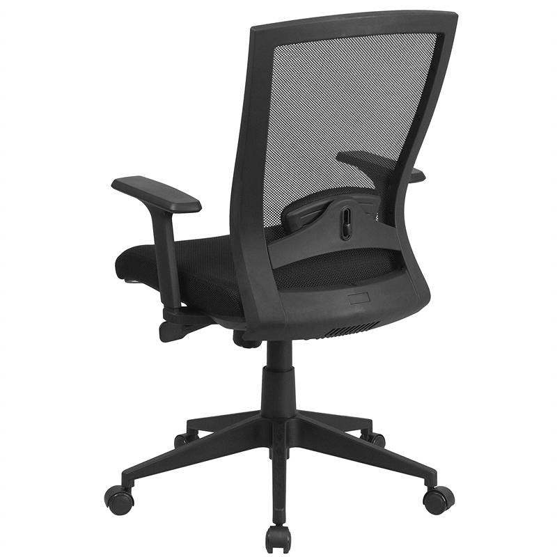 Flash Furniture Mid Back Mesh Swivel Office Chair in Black