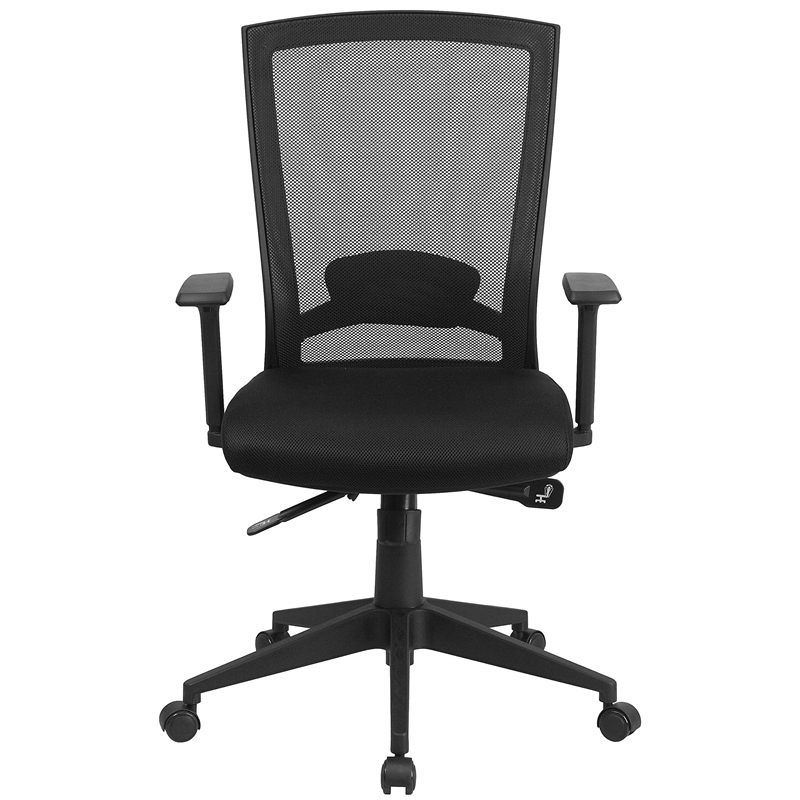 Flash Furniture Mid Back Mesh Swivel Office Chair in Black