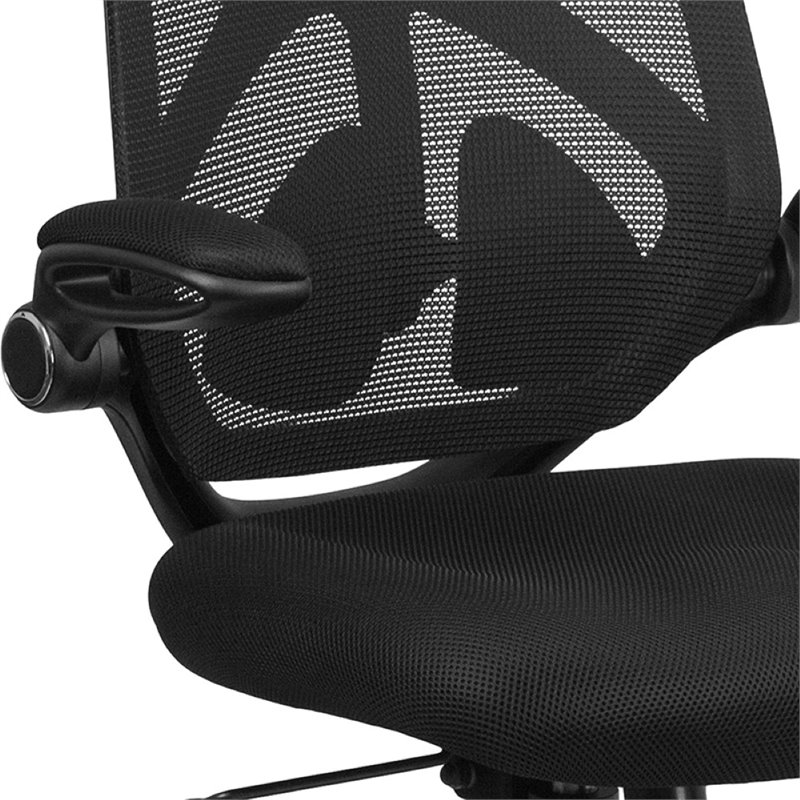 Flash Furniture High Back Mesh Swivel Office Chair in Black