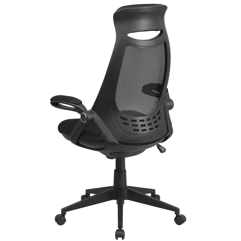 Flash Furniture High Back Mesh Swivel Office Chair in Black