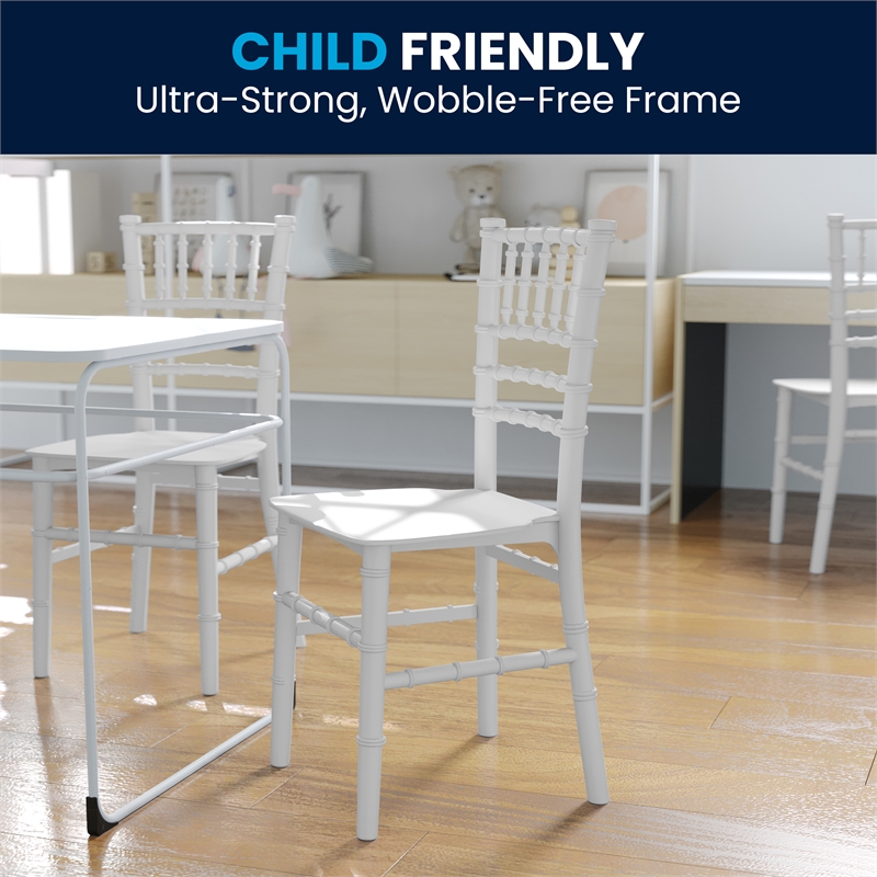Flash Furniture Child's White Resin Chiavari Chair - Event Chair