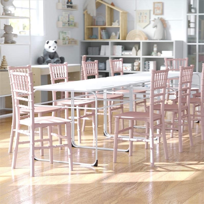 Flash Furniture Child's Pink Resin Chiavari Chair - Event Chair