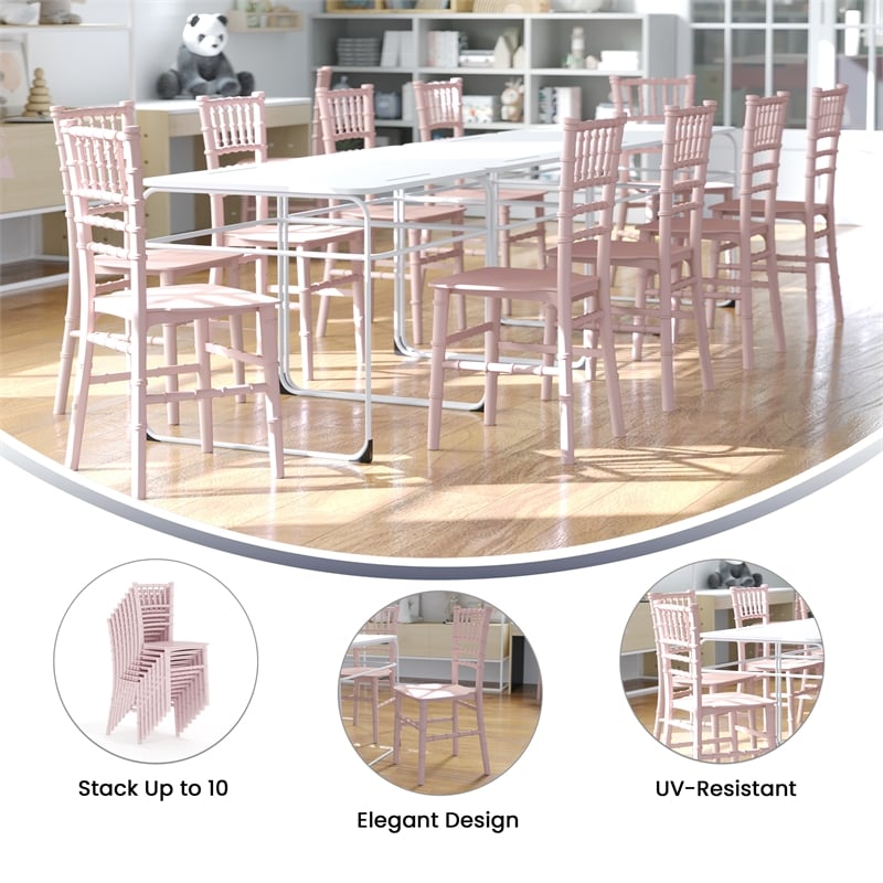 Flash Furniture Child's Pink Resin Chiavari Chair - Event Chair