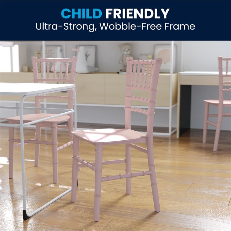 Flash Furniture Child's Pink Resin Chiavari Chair - Event Chair