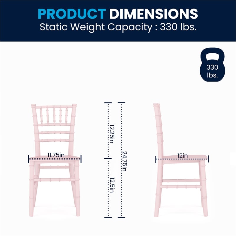 Flash Furniture Child's Pink Resin Chiavari Chair - Event Chair