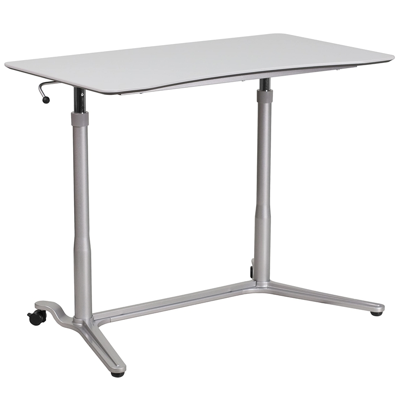 Flash Furniture Sit-Downand Stand-Up Desk In Light Gray