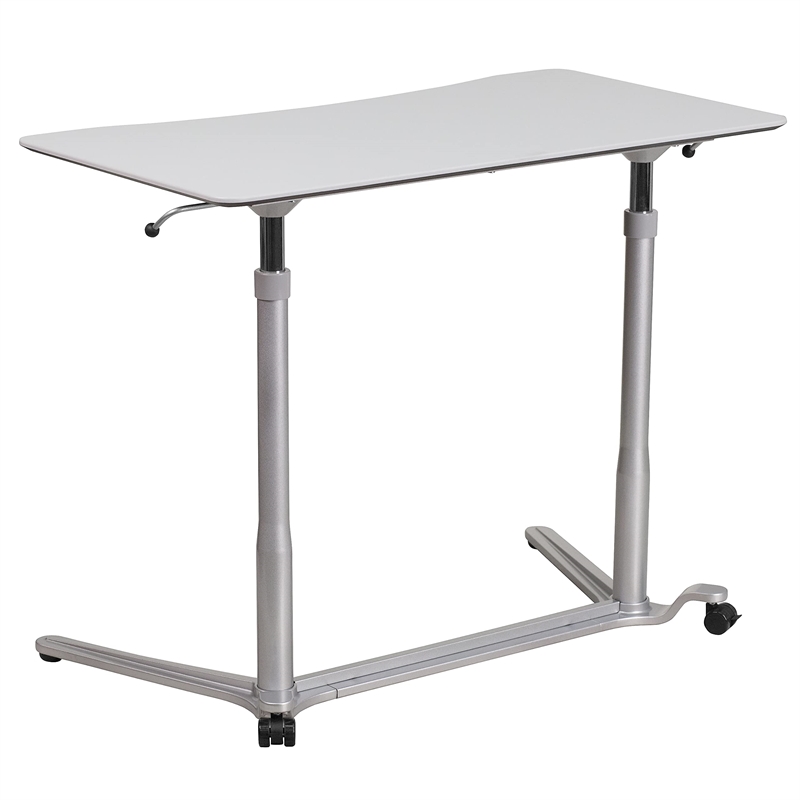 Flash Furniture Sit-Downand Stand-Up Desk In Light Gray
