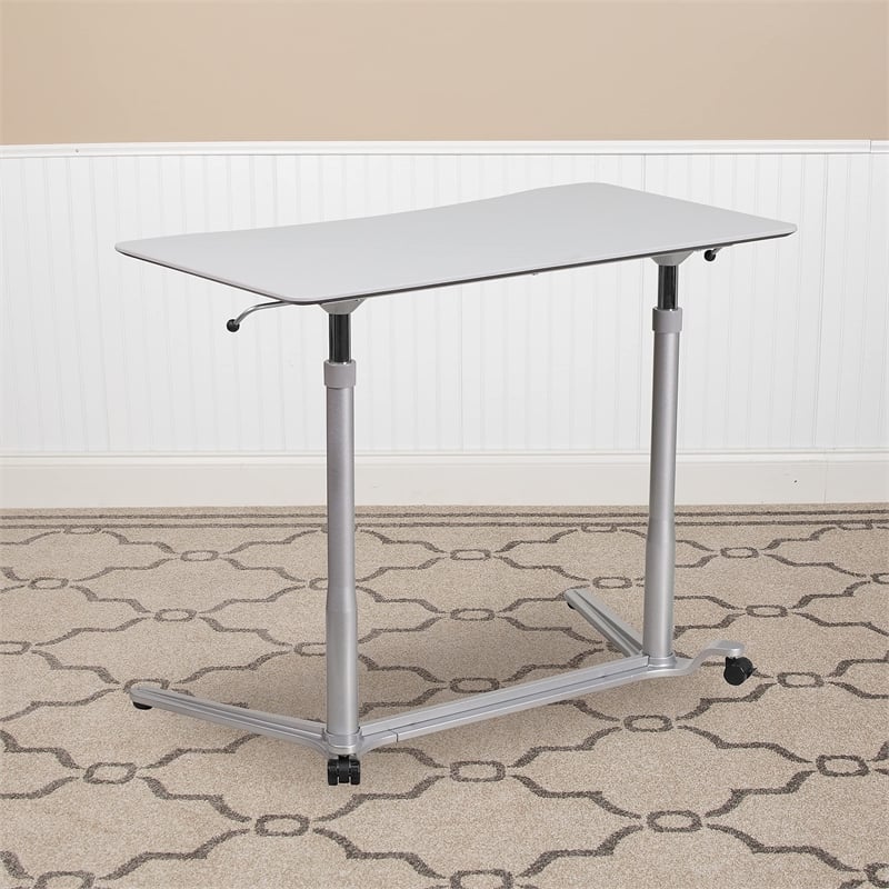 Flash Furniture Sit-Downand Stand-Up Desk In Light Gray