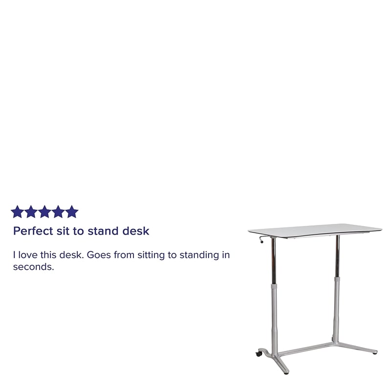 Flash Furniture Sit-Downand Stand-Up Desk In Light Gray