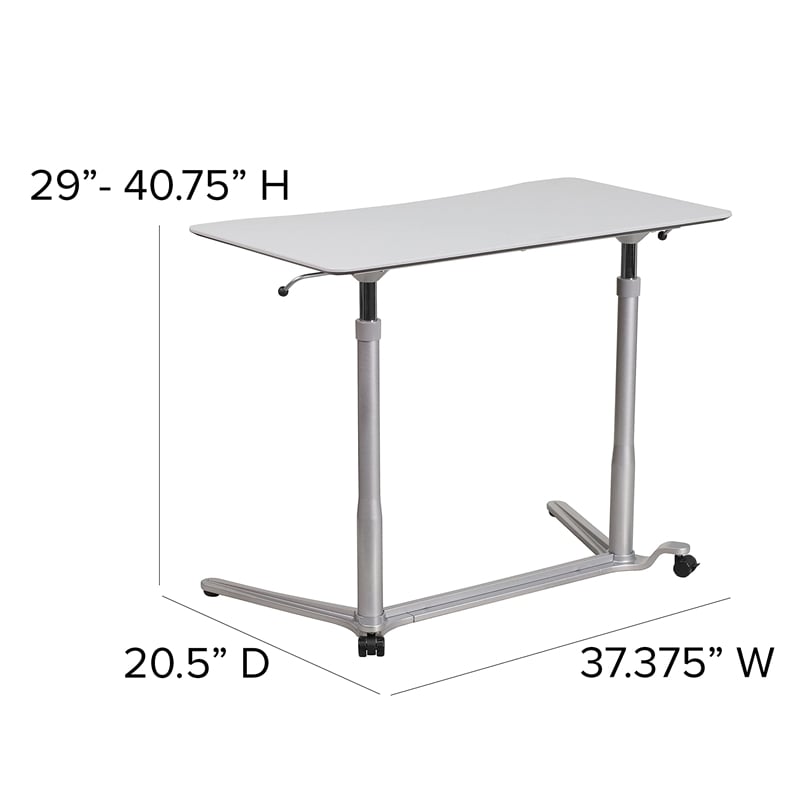 Flash Furniture Sit-Downand Stand-Up Desk In Light Gray