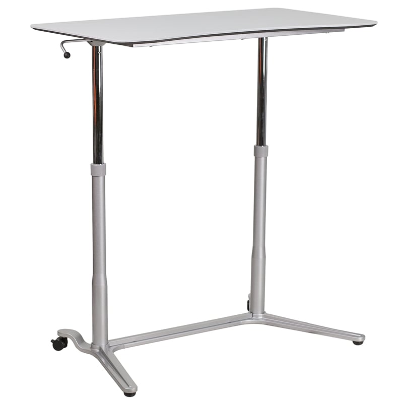Flash Furniture Sit-Downand Stand-Up Desk In Light Gray