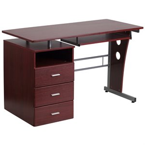 flash furniture contemporary wooden pedestal executive computer desk