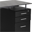 Flash Furniture 3 Drawer Glass Top Home Office Desk in Black
