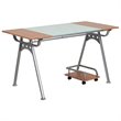 Flash Furniture Glass and Laminate Computer Desk in Cherry