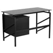 Flash Furniture 2 Drawer Glass Top Home Office Desk in Black