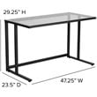 Flash Furniture Glass Top Writing Desk in Black