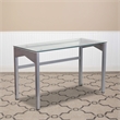 Flash Furniture Glass Top Writing Desk in Silver