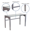 Flash Furniture Glass Top Writing Desk in Silver