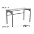 Flash Furniture Glass Top Writing Desk in Silver