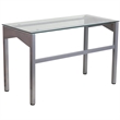 Flash Furniture Glass Top Writing Desk in Silver