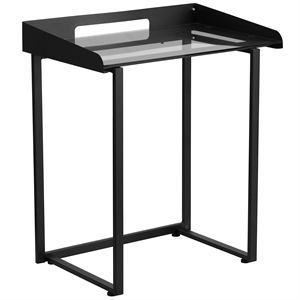 Flash Furniture Glass Top Writing Desk in Black