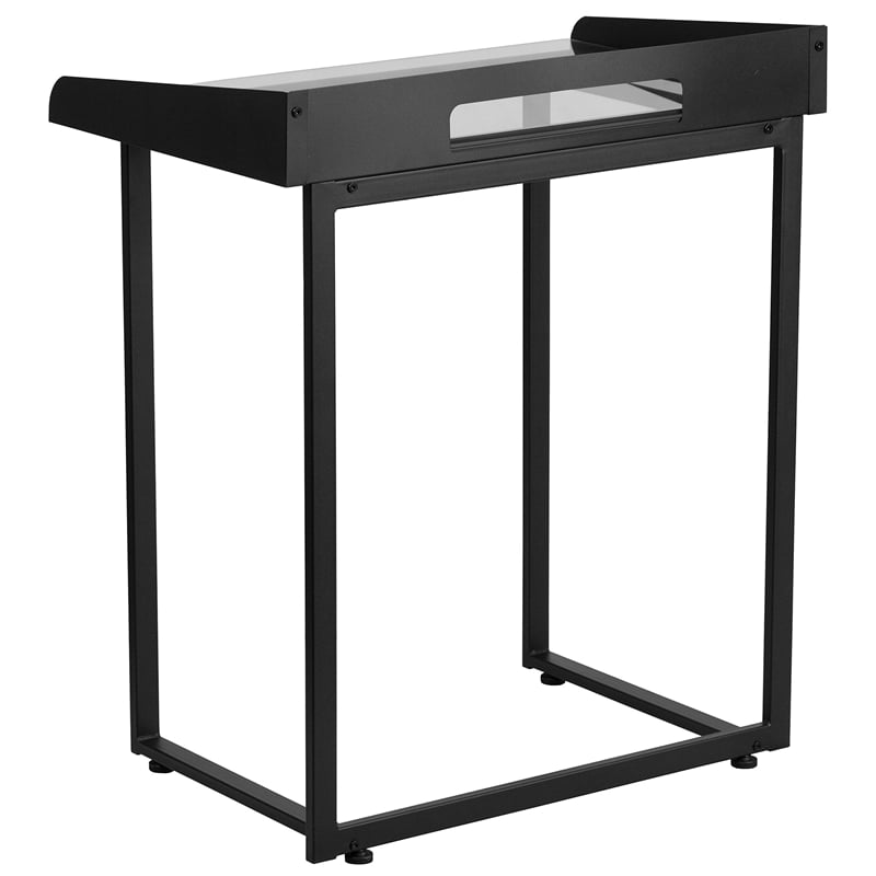 Flash Furniture Glass Top Writing Desk in Black
