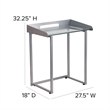 Flash Furniture Glass Top Writing Desk in Silver