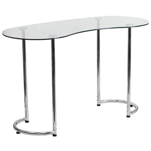 flash furniture glass top writing desk in chrome