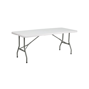 Flash Furniture 72&quot x 30&quot Plastic Bi-Fold Table in White