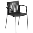 Flash Furniture Hercules Plastic Air Vent Back Stacking Chair in Black