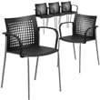 Flash Furniture Hercules Plastic Air Vent Back Stacking Chair in Black
