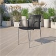 Flash Furniture Hercules Plastic Air Vent Back Stacking Chair in Black