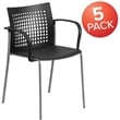 Flash Furniture Hercules Plastic Air Vent Back Stacking Chair in Black