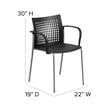 Flash Furniture Hercules Plastic Air Vent Back Stacking Chair in Black