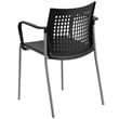Flash Furniture Hercules Plastic Air Vent Back Stacking Chair in Black