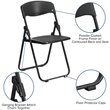 Flash Furniture Hercules Plastic Contoured Back Folding Chair in Black