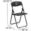 Flash Furniture Hercules Plastic Contoured Back Folding Chair in Black