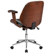 Flash Furniture Leather Swivel Office Chair in Black and Walnut